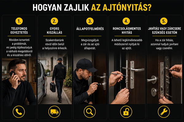 Roncsolásmentes ajtónyitás menete